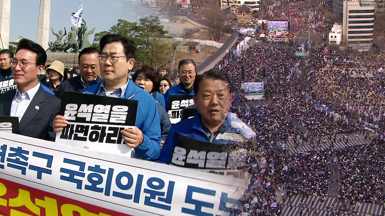 야, ‘파면 촉구’ 장외집회 총력전…“헌재 지킬 것”