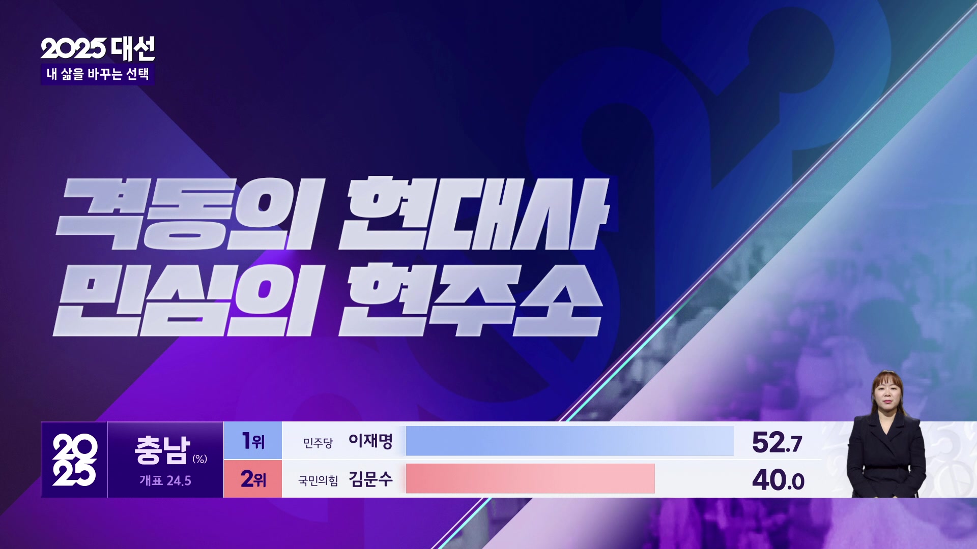 [개표방송] 이 시각 관심 지역 득표율…“격동의 현대사 민심의 현주소”